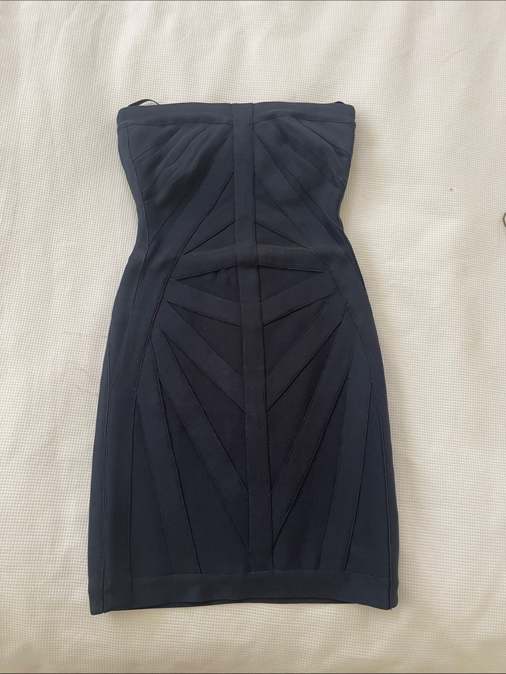Herve Leger Dark Navy Christelle Strapless Bandage Dress